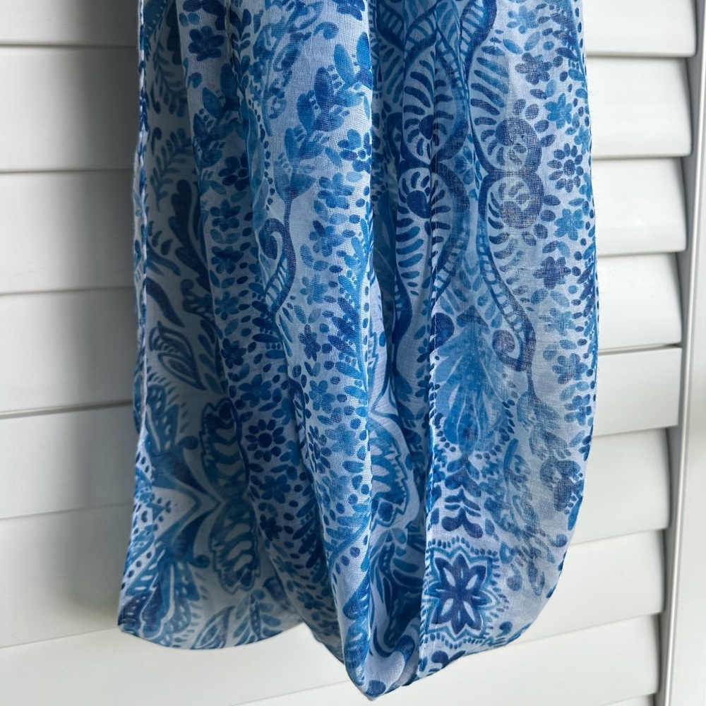 Blue Patterned Infinity Scarf - Picture 2 of 6